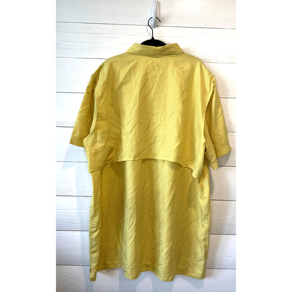Magellan Angler Fit Vented Back Yellow/Gold Gingham Fish Gear Shirt, Mens 2XL - Picture 3 of 3